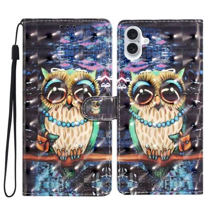 3D Pattern Leather Phone Case, For iPhone 16 Plus, For iPhone 16