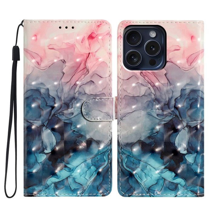 3D Pattern Leather Phone Case, For iPhone 16 Pro Max, For iPhone 16 Pro
