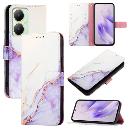 PT003 Marble Pattern Flip Leather Phone Case, For vivo Y27 4G Global