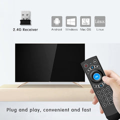 G21 2.4GHz Fly Air Mouse LED Backlight Wireless Keyboard Remote Control with Gyroscope for Android TV Box / PC, Support Intelligent Voice, Orange