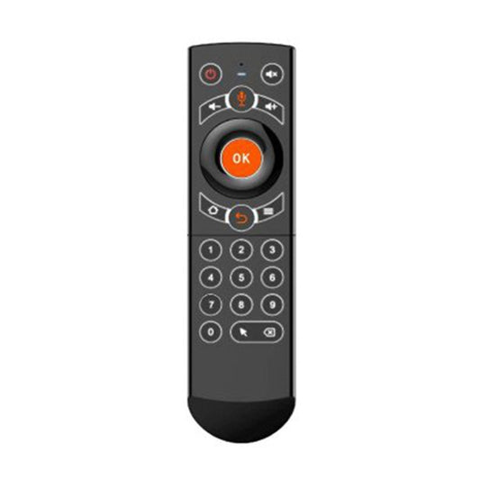 G21 2,4 GHz Fly Air Mouse LED-Hintergrundbeleuchtung Kabellose Tastaturfernbedienung mit Gyroskop für Android TV Box/PC, unterstützt intelligente Sprachfunktion, Orange