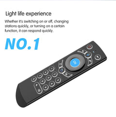 G21 2.4GHz Fly Air Mouse LED Backlight Wireless Keyboard Remote Control with Gyroscope for Android TV Box / PC, Support Intelligent Voice, Blue