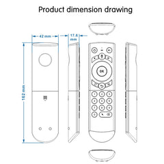 G21 2.4GHz Fly Air Mouse LED Backlight Wireless Keyboard Remote Control with Gyroscope for Android TV Box / PC, Support Intelligent Voice, Blue