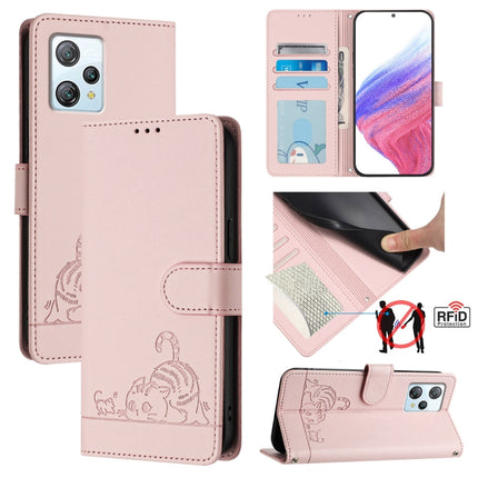 Cat Rat Embossed Pattern RFID Leather Phone Case with Lanyard, For Blackview Wave 6C, For Blackview Shark 8, For Blackview A53, For Blackview A52