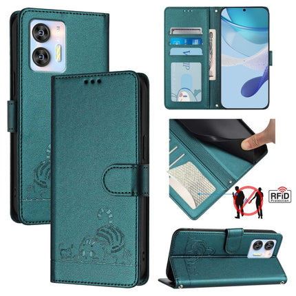Cat Rat Embossed Pattern RFID Leather Phone Case with Lanyard, For Oukitel C37, For Oukitel C51, For Oukitel C38, For Oukitel C36 / C35
