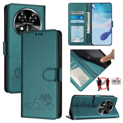 Cat Rat Embossed Pattern RFID Leather Phone Case with Lanyard, For Oukitel C37, For Oukitel C51, For Oukitel C38, For Oukitel C36 / C35