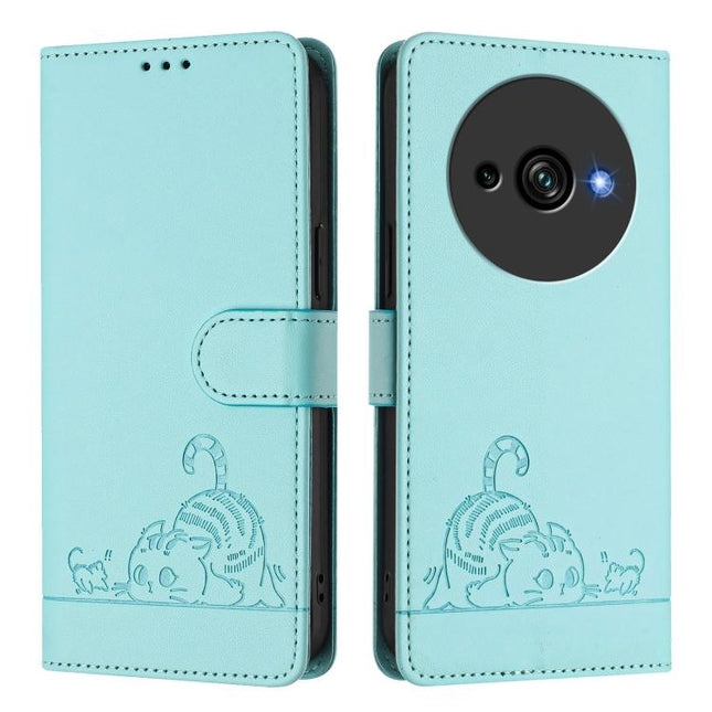 Cat Rat Embossed Pattern RFID Leather Phone Case with Lanyard, For Oukitel C59 / C59 Pro, For Oukitel C57s, For Oukitel C53, For Oukitel C50