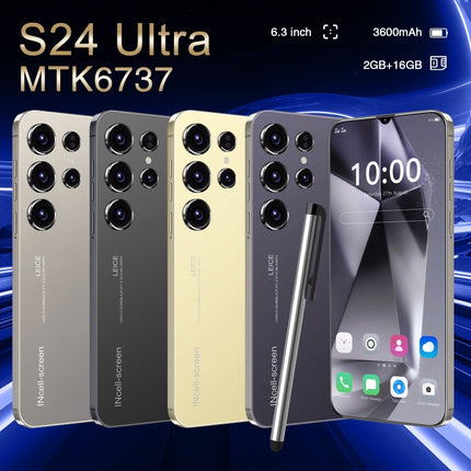 SDT89 / S24 Ultra, 6.3 inch Screen, Face Identification, Android 10.0 MTK6737 Quad Core, Network: 4G, Dual SIM, 2GB+16GB