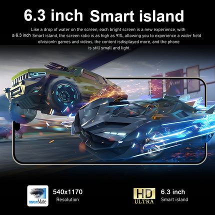 ZPT95 / i15 Pro Max, 6.3 inch Screen, Face Identification, Android 8.1 SC7731 Quad Core, Network: 3G, Dual SIM, 2GB+16GB