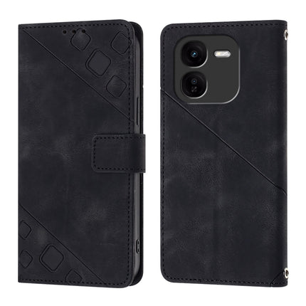 Skin Feel Embossed Leather Phone Case, For vivo iQOO Z9x, For vivo iQOO Z9 / iQOO Z9 Turbo 5G, For vivo Y17s 4G Global / Y28 5G India, For vivo Y03 4G Global