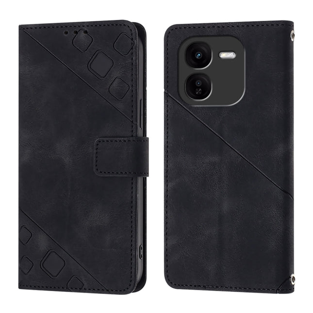 Skin Feel Embossed Leather Phone Case, For vivo iQOO Z9x, For vivo iQOO Z9 / iQOO Z9 Turbo 5G, For vivo Y17s 4G Global / Y28 5G India, For vivo Y03 4G Global