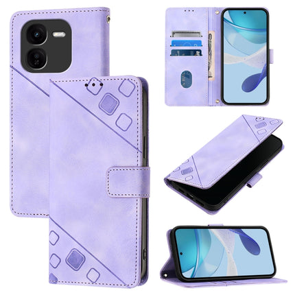 Skin Feel Embossed Leather Phone Case, For vivo iQOO Z9x, For vivo iQOO Z9 / iQOO Z9 Turbo 5G, For vivo Y17s 4G Global / Y28 5G India, For vivo Y03 4G Global