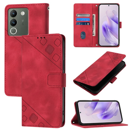 Skin Feel Embossed Leather Phone Case, For vivo Y100 5G IDN / Y200e 5G Global, For vivo V30 5G / V30 Pro 5G Global, For vivo V29e 5G Global / Y200 5G Global, For vivo X100 Pro