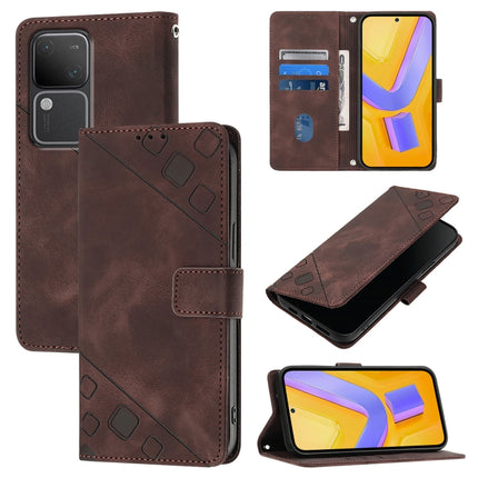 Skin Feel Embossed Leather Phone Case, For vivo Y100 5G IDN / Y200e 5G Global, For vivo V30 5G / V30 Pro 5G Global, For vivo V29e 5G Global / Y200 5G Global, For vivo X100 Pro