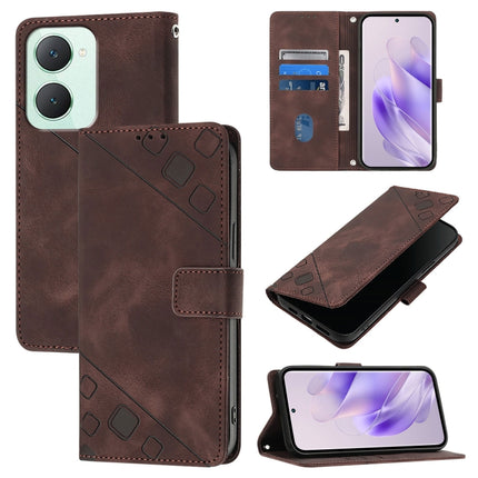 Skin Feel Embossed Leather Phone Case, For vivo iQOO Z9x, For vivo iQOO Z9 / iQOO Z9 Turbo 5G, For vivo Y17s 4G Global / Y28 5G India, For vivo Y03 4G Global