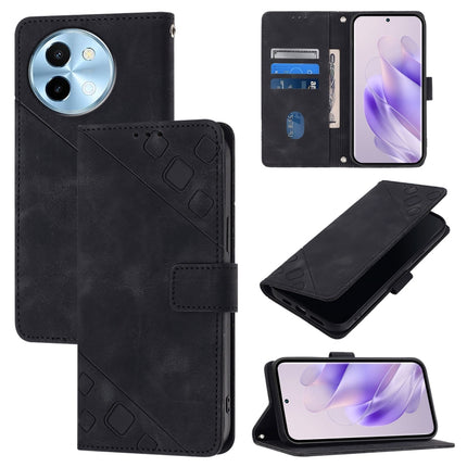 Skin Feel Embossed Leather Phone Case, For vivo Y28 4G, For vivo X100s 5G, For vivo Y38 5G, For vivo V30e 5G Global