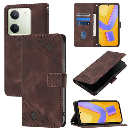 Skin Feel Embossed Leather Phone Case, For vivo Y100 5G IDN / Y200e 5G Global, For vivo V30 5G / V30 Pro 5G Global, For vivo V29e 5G Global / Y200 5G Global, For vivo X100 Pro