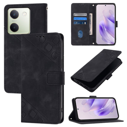 Skin Feel Embossed Leather Phone Case, For vivo Y78 5G / Y78+ 5G Global / V29 Lite, For vivo Y100 5G Global, For vivo V27 5G / V27 Pro 5G Global, For vivo V27e 4G Global / T2 4G Global