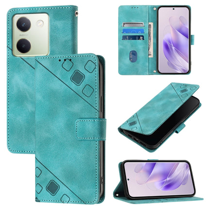 Skin Feel Embossed Leather Phone Case, For vivo Y78 5G / Y78+ 5G Global / V29 Lite, For vivo Y100 5G Global, For vivo V27 5G / V27 Pro 5G Global, For vivo V27e 4G Global / T2 4G Global