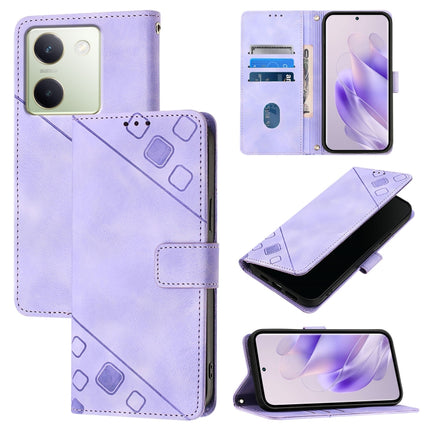 Skin Feel Embossed Leather Phone Case, For vivo Y78 5G / Y78+ 5G Global / V29 Lite, For vivo Y100 5G Global, For vivo V27 5G / V27 Pro 5G Global, For vivo V27e 4G Global / T2 4G Global