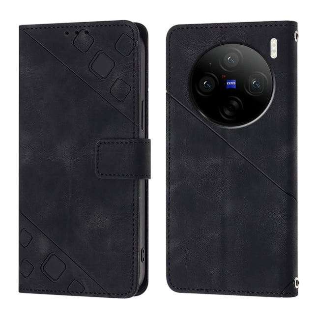 Skin Feel Embossed Leather Phone Case, For vivo X100, For vivo V29 5G Global / V29 Pro, For vivo Y02 / Y02A / Y02t / Y11 2023, For vivo Y36 4G / 5G Global / Y36 4G India