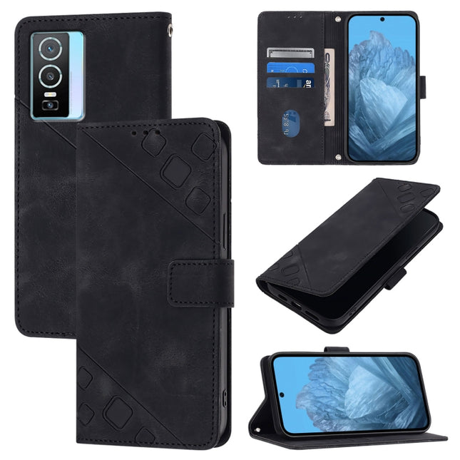 Skin Feel Embossed Leather Phone Case, For vivo Y76 5G, For vivo Y52s 5G / Y31s 5G / Y72 5G India, For vivo Y20 / Y20a / Y20i / Y20s / Y20g, For vivo Y70s