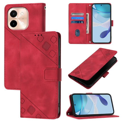 Skin Feel Embossed Leather Phone Case, For vivo Y28 4G, For vivo X100s 5G, For vivo Y38 5G, For vivo V30e 5G Global