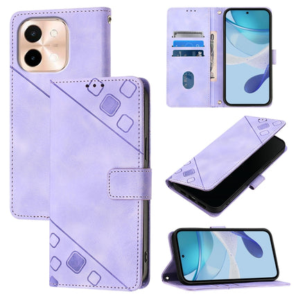 Skin Feel Embossed Leather Phone Case, For vivo Y28 4G, For vivo X100s 5G, For vivo Y38 5G, For vivo V30e 5G Global