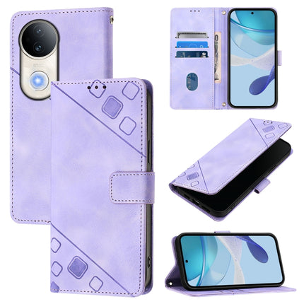 Skin Feel Embossed Leather Phone Case, For vivo Y29S 5G / Y04 4G Global, For vivo Y29 4G Global, For vivo V50 5G Global, For vivo S20 5G