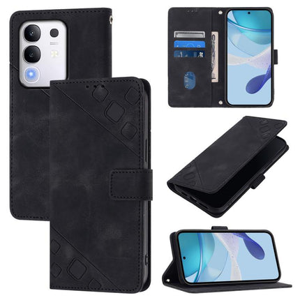Skin Feel Embossed Leather Phone Case, For vivo Y29S 5G / Y04 4G Global, For vivo Y29 4G Global, For vivo V50 5G Global, For vivo S20 5G
