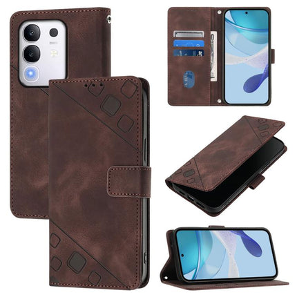 Skin Feel Embossed Leather Phone Case, For vivo Y29S 5G / Y04 4G Global, For vivo Y29 4G Global, For vivo V50 5G Global, For vivo S20 5G
