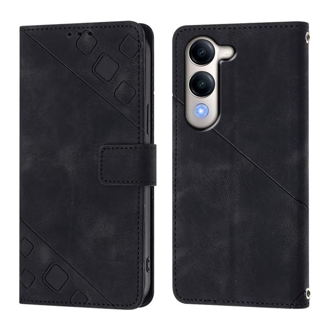 Skin Feel Embossed Leather Phone Case, For vivo Y29S 5G / Y04 4G Global, For vivo Y29 4G Global, For vivo V50 5G Global, For vivo S20 5G