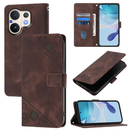 Skin Feel Embossed Leather Phone Case, For vivo V60 Lite 5G Global, For vivo Y400 5G Global, For vivo Y400 4G, For vivo V60 5G Global