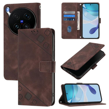 Skin Feel Embossed Leather Phone Case, For vivo X300 Ultra 5G, For vivo X300 Pro, For vivo X300, For vivo Y31 5G Global