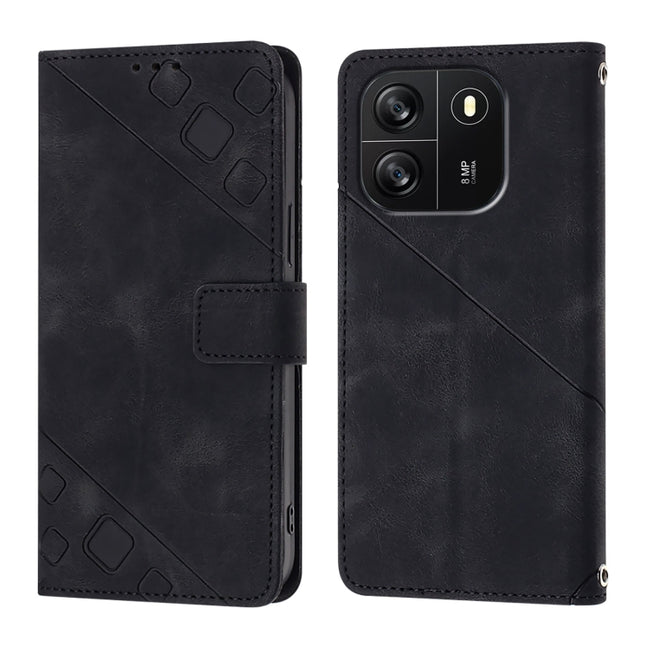 Skin Feel Embossed Leather Phone Case, For Blackview Wave 6C, For Blackview Shark 8, For Blackview A53, For Blackview A52