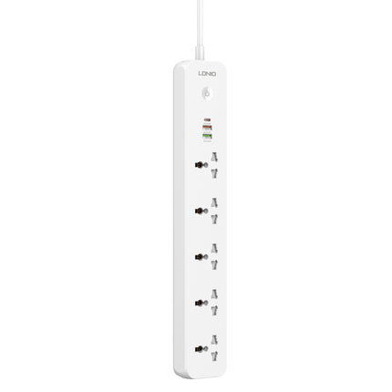 LDNIO SC5319 5-position Travel Home Office Socket with 38W USB Ports, Cable Length: 2m, EU Plug, UK Plug, US Plug