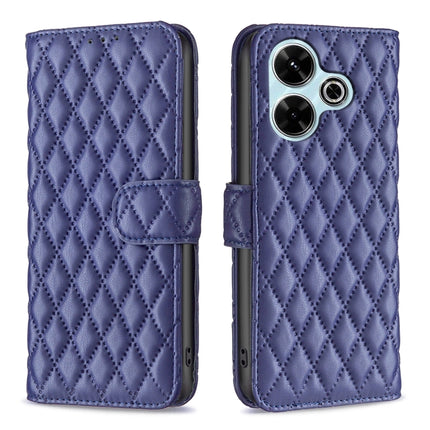 Diamond Lattice Wallet Flip Leather Phone Case, For Xiaomi Poco M6 4G / Redmi 13 4G