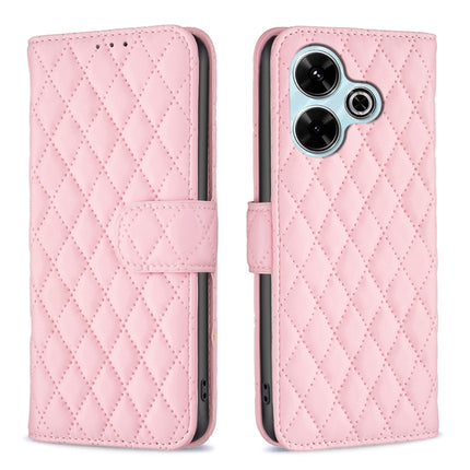 Diamond Lattice Wallet Flip Leather Phone Case, For Xiaomi Poco M6 4G / Redmi 13 4G