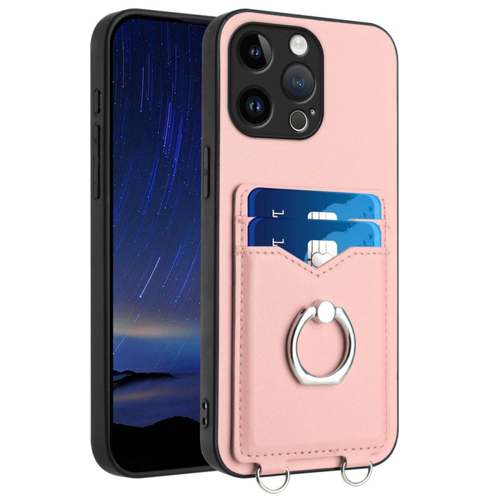 R20 Ring Card Holder Phone Case, For iPhone 15 Pro Max, For iPhone 15 Pro, For iPhone 15 Plus, For iPhone 15