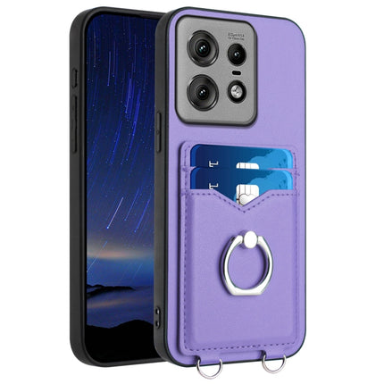 R20 Ring Card Holder Phone Case, For Motorola Edge 60 Fusion / Edge 60, For Motorola Edge 60 Stylus 5G, For Motorola Edge 50 Pro EU Edition, For Motorola Moto G 5G 2024