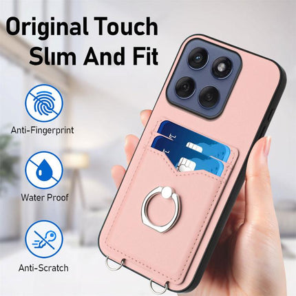 R20 Ring Card Holder Phone Case, For Motorola Edge 60 Fusion / Edge 60, For Motorola Edge 60 Stylus 5G, For Motorola Edge 50 Pro EU Edition, For Motorola Moto G 5G 2024