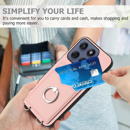 R20 Ring Card Holder Phone Case, For Motorola Edge 60 Fusion / Edge 60, For Motorola Edge 60 Stylus 5G, For Motorola Edge 50 Pro EU Edition, For Motorola Moto G 5G 2024