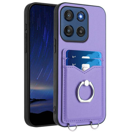 R20 Ring Card Holder Phone Case, For Motorola Edge 60 Fusion / Edge 60, For Motorola Edge 60 Stylus 5G, For Motorola Edge 50 Pro EU Edition, For Motorola Moto G 5G 2024