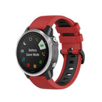 For Garmin Fenix 6S / Red Black