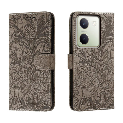 Lace Flower Embossing Flip Leather Phone Case, For vivo Y100 5G