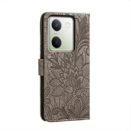 Lace Flower Embossing Flip Leather Phone Case, For vivo Y100 5G