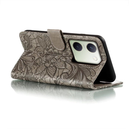 Lace Flower Embossing Flip Leather Phone Case, For vivo Y100 5G