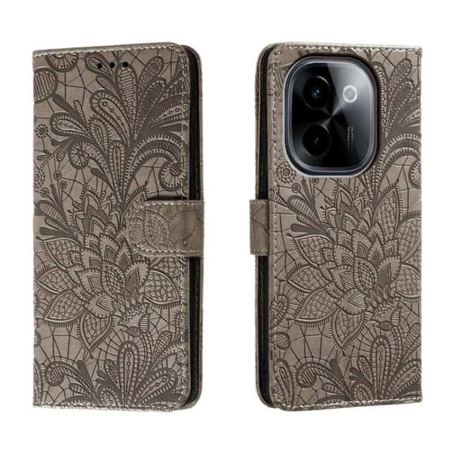 Lace Flower Embossing Flip Leather Phone Case, For vivo Y200 5G, For vivo Y17S, For vivo V29E, For vivo Y35M+