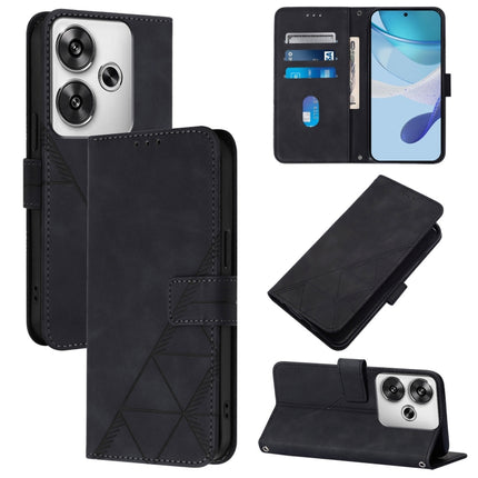 Crossbody 3D Embossed Flip Leather Phone Case, For Xiaomi 14T, For Xiaomi Poco F6