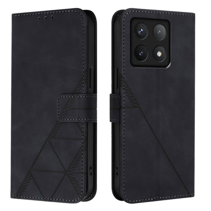 Crossbody 3D Embossed Flip Leather Phone Case, For Xiaomi 14T, For Xiaomi Poco F6
